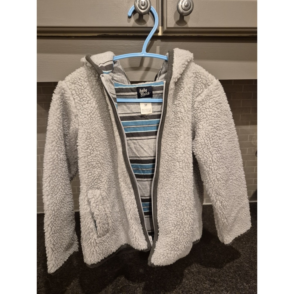 Osh Kosh Kids Sherpa Hooded Jacket‎ Sweater Hoodie Warm Zipper Size 3T EUC